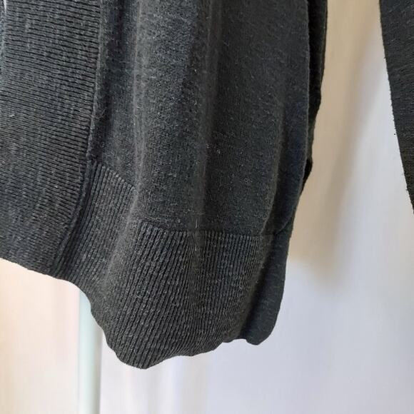 Gap Black Knit Cotton Blend Open Ribbed Front Long Sleeve Cardigan Sweater - Picture 3 of 9